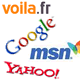 Google, MSN, Voila, Yahoo!
